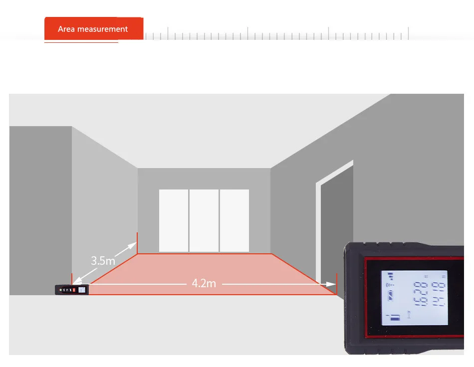 Портативный лазерный дальномер, лазерный дальномер, цифровой лазерный дальномер, Лазерная Лента, измерение 40 м площади/объема/тестер угла, инструмент
