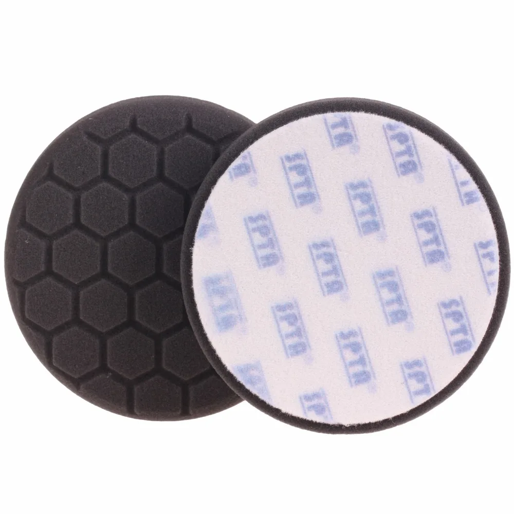 SPTA 2Pcs 4Inch (100mm) Soft Hardness Black Buffing Polishing Pad kit