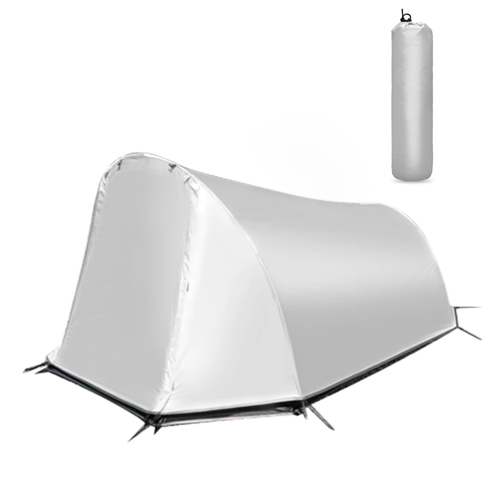 Спальная палатка Bivy, противомоскитная палатка для кемпинга, походная альпинистская кабана, водонепроницаемая, от дождя, летит, уличная спальная палатка, солнечный свет - Цвет: White  With fly