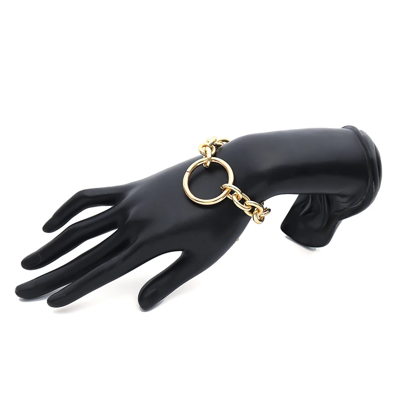 

8SEASONS Gold Silver Color Round Circle Chain Bracelet Big Large Hyperbole Punk Style Fashion Trendy Girl Women's Jewelry 1 PC