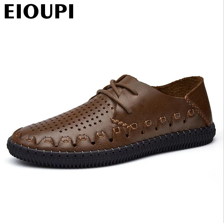 EIOUPI/наивысшего качества; дизайн; натуральная коровья кожа; Мужская модная повседневная обувь в деловом стиле; дышащая мужская обувь; lh1522 - Цвет: 3