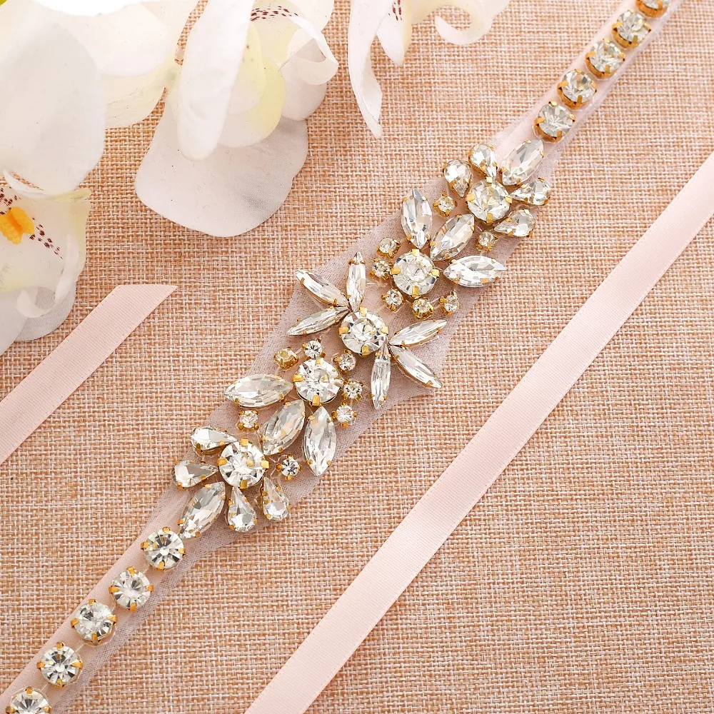 Золотой кристалл свадебный пояс с жемчугом ремешок для свадебного платья Стразы пояс невесты для женщин платья S157G
