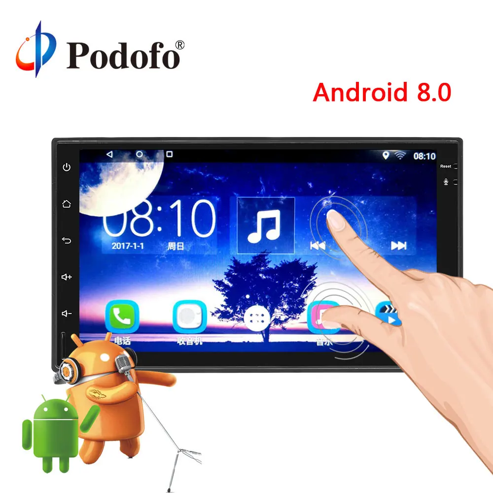 

Podofo Universal 2Din Android 8.0 Touch Screen Car Player GPS Navigation WiFi Bluetooth Radio Player Multimedia Radio Stereo