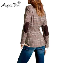 Британский стиль, приталенный Классический Маленький клетчатый пиджак, повседневный лоскутный женский костюм, пиджак для формальных леди, однобортная верхняя одежда