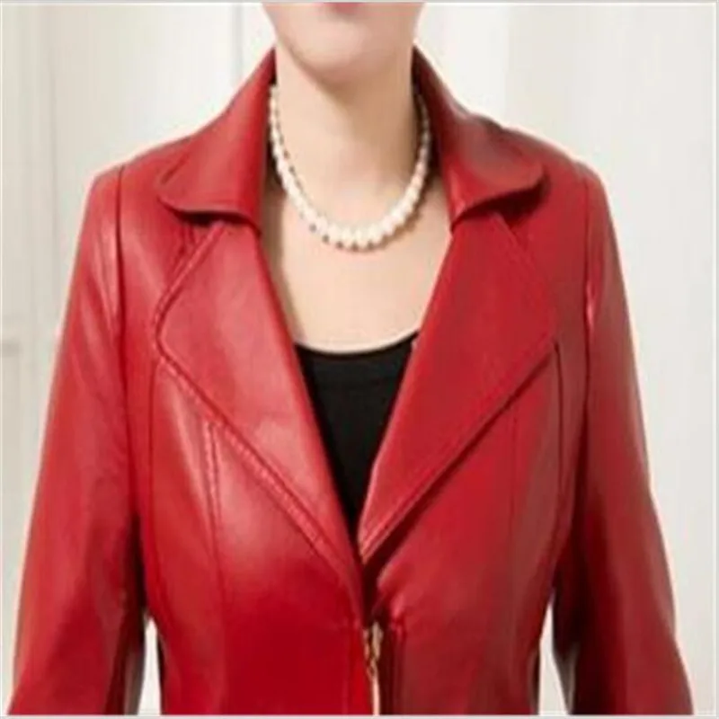 Plus Noir En rose Cuir Moyen Taille Mince D'âge Xl Veste 2017 La lemon Pu Printemps Fermetures Green Casual Court Red Sf024 À rouge Nouvelles Mode Femmes De Glissière Manteaux Automne 6xl wqwf4ZTx