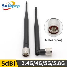 High Gain 5dBi N Head Male Connector 2.4g WIFI Antenna Omni-directional Whip Aerial 5G 4G Antenna for Router High Gain 5dBi N Head Male Connector 2.4g WIFI Antenna Omni-directional Whip Aerial 5G 4G Antenna for Router