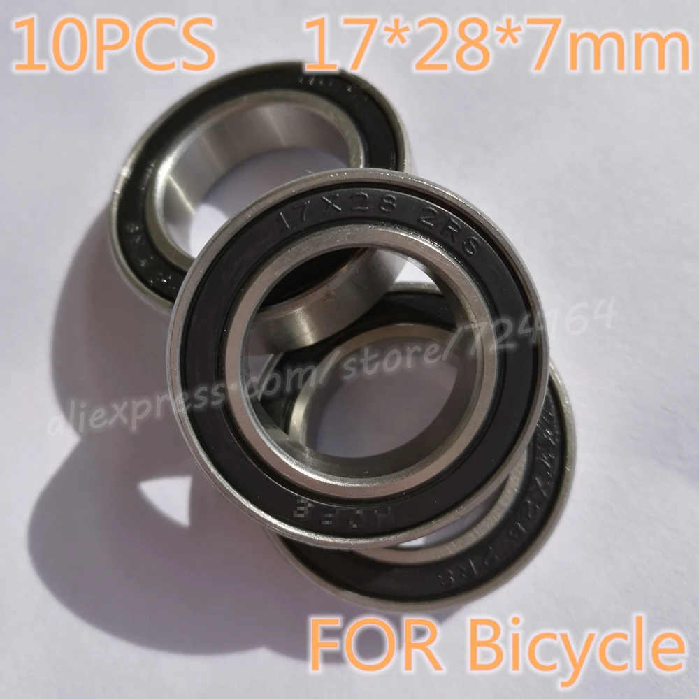 10 шт. 17287 2RS MR17287 17287RS GCR15 шариковый подшипник 17x28x7 колеса велосипеда мм Нижний