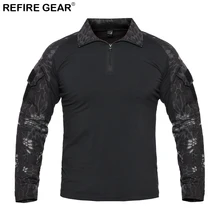 Refire gear Осенняя уличная футболка мужская с длинным рукавом камуфляж походная рубашка страйкбол кемпинг охота тактическая рубашка