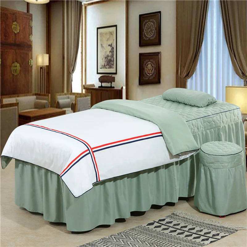 

SPA Luxury Bedding Sets Beauty Salon Bedspread 70*190cm 80*190cm Bed Skirt Duvet Cover Customized Size Logo