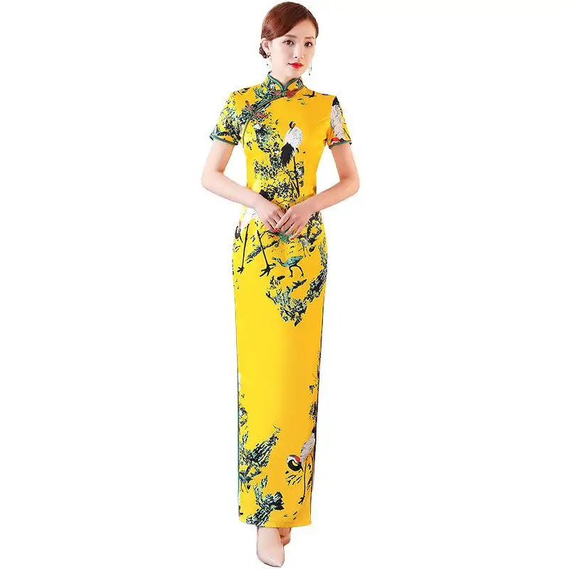 Сексуальные вечерние длинные традиционный ченсам китайский стиль Qipao платье ориентированное женское элегантное вечернее платье Vestido Плюс размер S-5XL - Цвет: style - 11