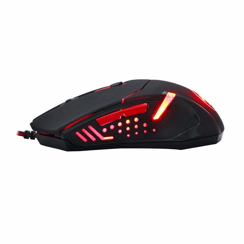 Игровая мышь Redragon M601 с боковыми кнопками, светодиодный, с подсветкой, регулируемые эргономичные геймерские мыши 3200 dpi, 8 встроенных весов