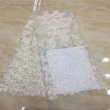 

Madison Latest African Laces 2019 Beads With Sequins Tulle Lace Fabric Nigerian Wedding Mesh Tulle Laces Fabric