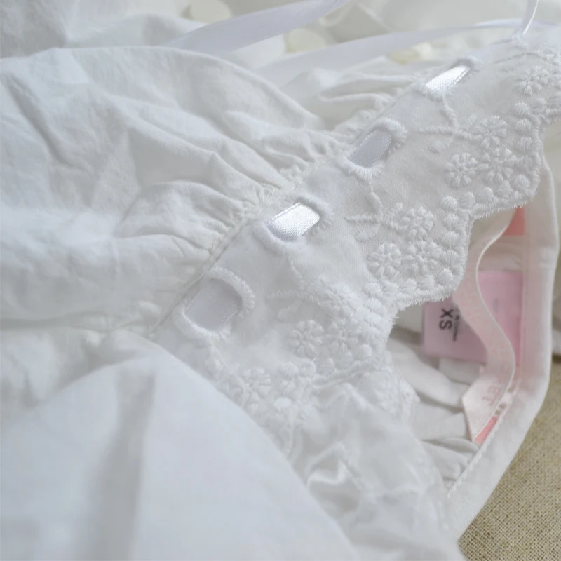 Женские ночные рубашки белого цвета весна осень хлопок принцесса королевская винтажная ночная рубашка с длинным рукавом Длинная одежда для сна модная одежда для отдыха