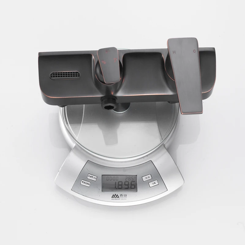 GEYO Bronze Black Bathroom Shower Faucet Mixer Wall Mount 8