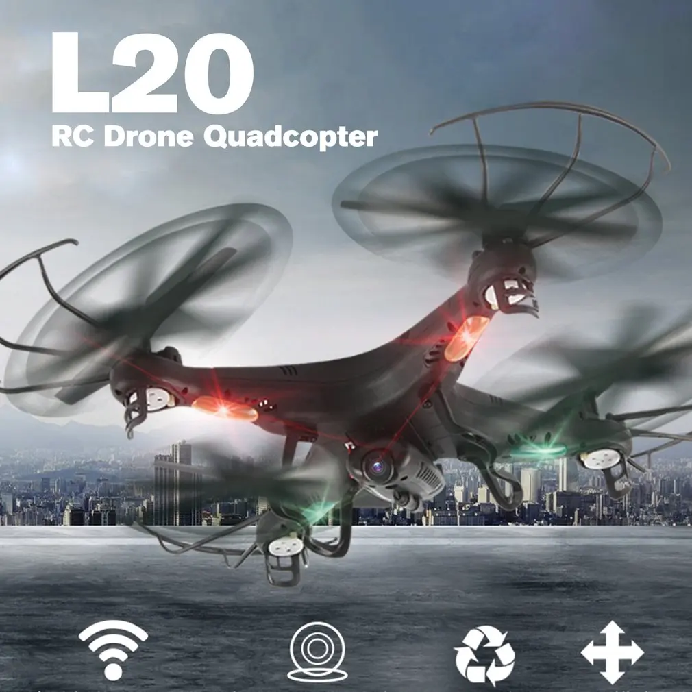 

HOT High Qaulity Helicopter LiDiRC L20 2.4G 4CH 6-axis HD Camera WiFi 5.8G Real-Time FPV Gyro 3D-flip RC Quadcopter Drone