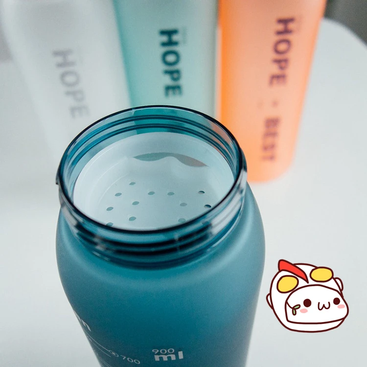 С буквенным принтом пластиковая бутылка для воды простые большого объема герметичная Питьевая Бутылка Студенческая 900 мл Botles