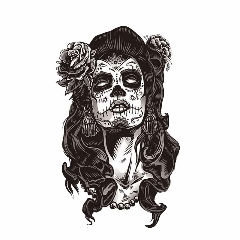

9.4CM*15.2CM Creative Car Sticker Female Sugar Skull PVC Decal Accessories 6-2005