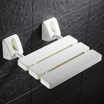 

2019 Folding Wall Shower Seat Wall Mounted Relax Shower Chair Solid Seat Spa Bench Bathroom Supplies GHS99 Free Shipping