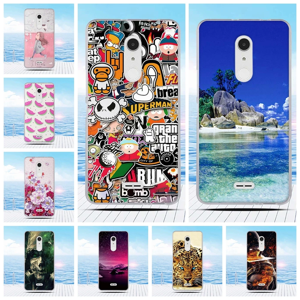 

for Alcatel A3 XL Case Cartoon 3D Relief Printing Flower Back Cover TPU Soft Silicone Case Coque Capa Funda