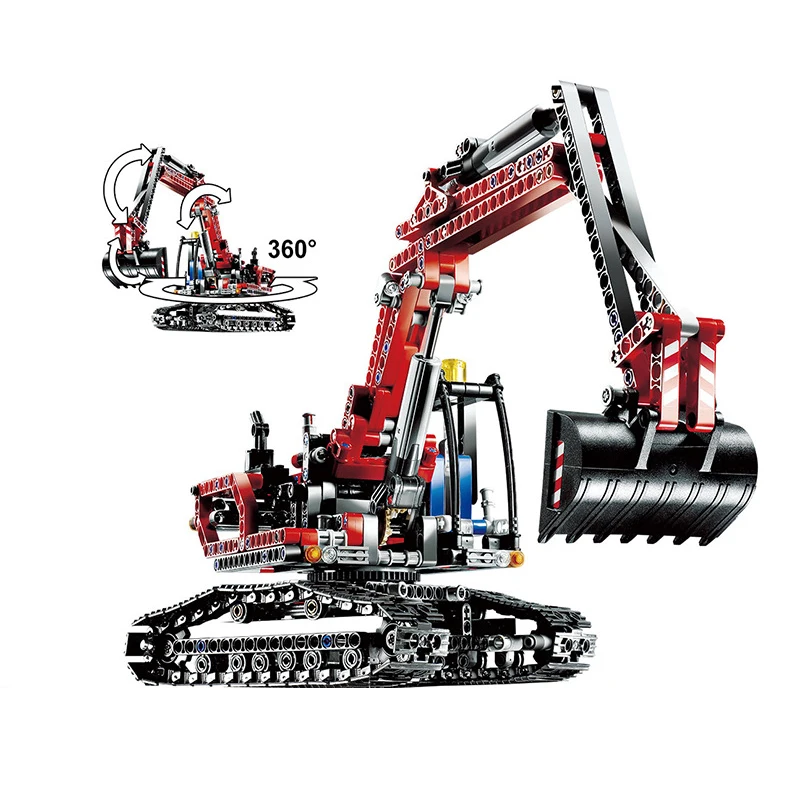 

Lepin 20025 Genuine Technic Series the Red Engineering Excavator Set Building Blocks Bricks Educational Toys Gift Legoingse Toys