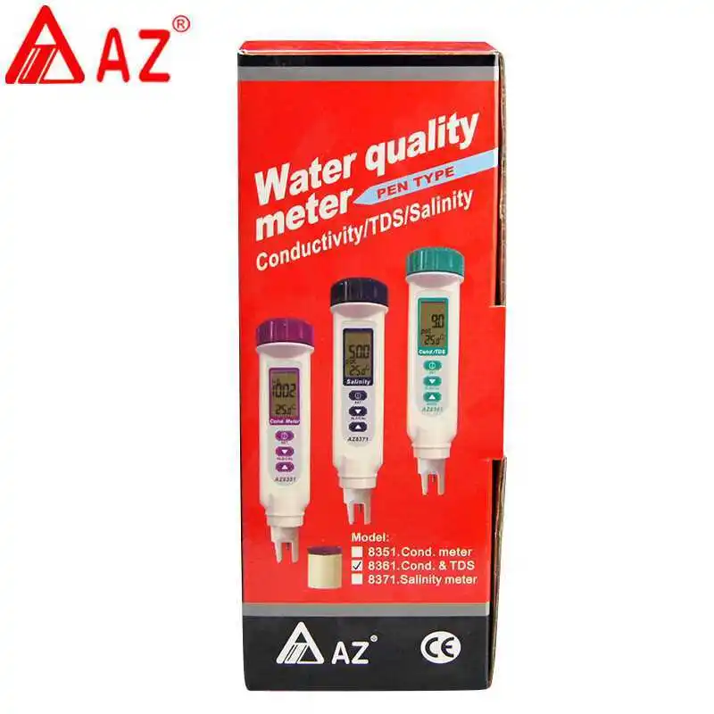 AZ8361 Портативный Измеритель проводимости детектор TDS 0~ 1999 ppm 0~ 19,99 ppt с высоким уровнем Высокоточный tds-метр тест качества воды