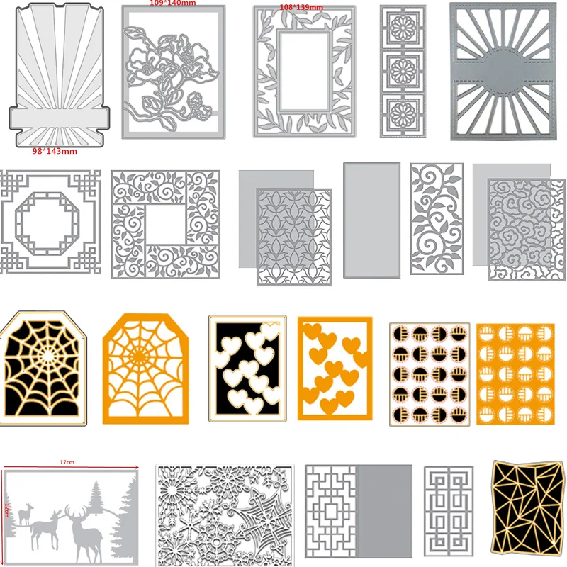 

Hot Mixed Background Frame Metal Cutting Dies Stencil for DIY Scrapbooking Embossing Album Decoration Paper Card Craft Die 2019