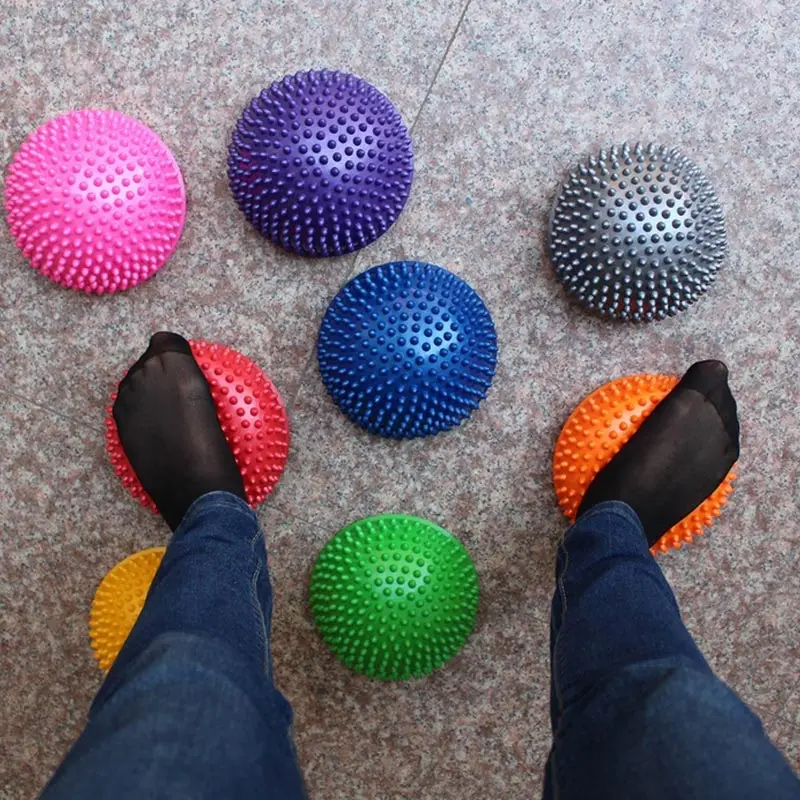

Newly Inflatable Half Sphere Yoga Balls PVC Massage Fitball Exercises Trainer Balancing Ball For Gym Pilates Sport Fitness 19ing
