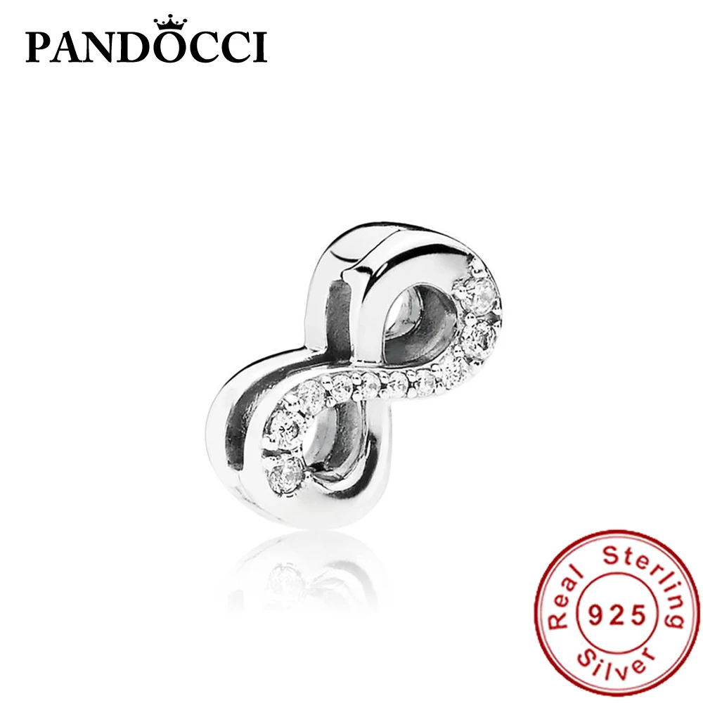 

PANDOCCI 100% 925 Sterling Silver Brand New Original 1:1 797580CZ REFLEXIONS SPARKLING INFINITY CLIP CHARM Jewelry Brand
