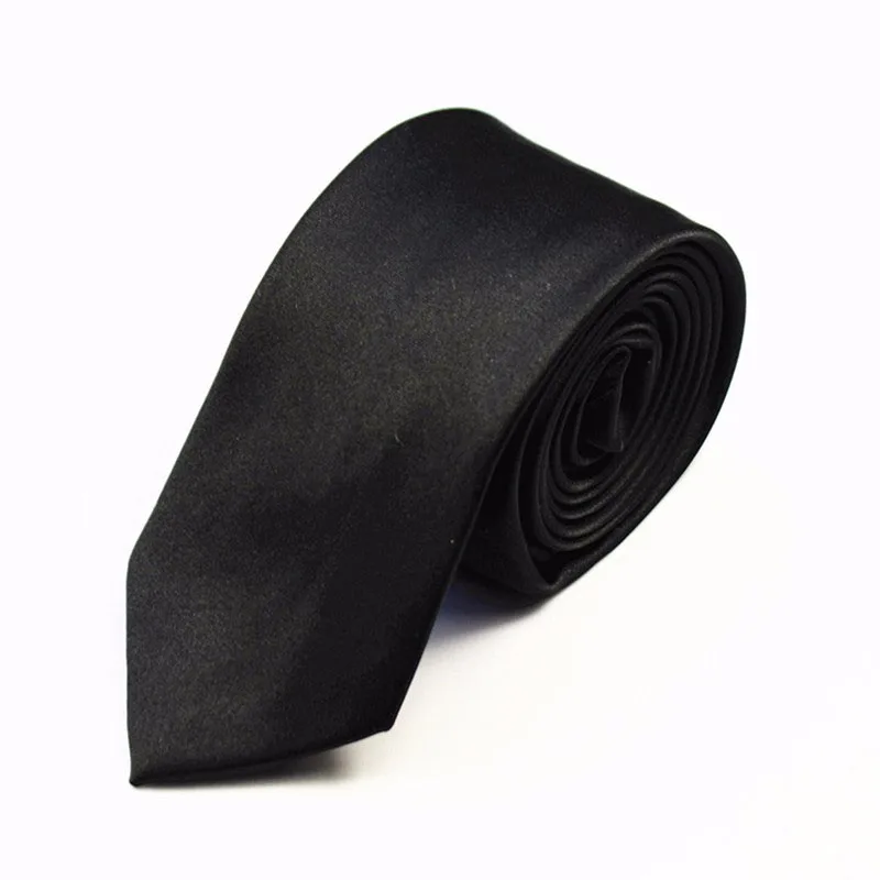 Men's Beautiful Solid Color Formal Polyester Necktie Display Black