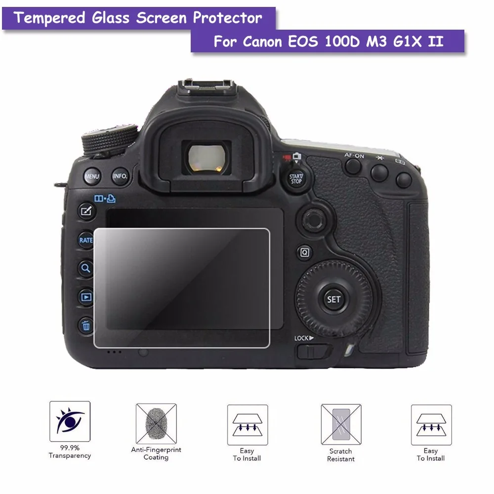 

9H Hardness Premium Tempered Real Glass LCD Screen Protector Shield Film For Camera Canon EOS M3 M10 100D G1X MarkII Accessories