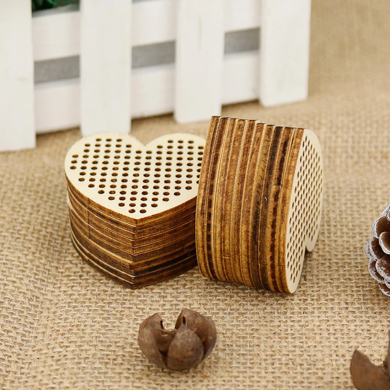 

20pcs Mini Embroidery Hoop 5cm Heart Shape Wooden Cross Stitch Chip Handmade Craft DIY Accessories Wooden DIY Package
