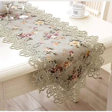 Top elegante estilo europeo bordado camino de mesa pastoral impresión corredor princesa decoración del hogar caminos de mesa manteles individuales