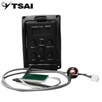 

TSAI 4-Band EQ Equalizer Acoustic Guitar Preamp Piezo Pickup With LCD Tuner EQ-4T Volume Control Electric Guitar Preamplifier