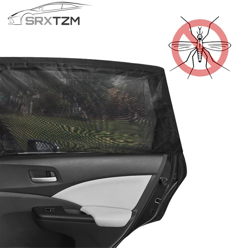 2PCS//Lot Auto Car Vehicle Window Mesh Shield Sunshade Visor Net Mosquito Repellent UV Protection Anti Mosquito Window Covers