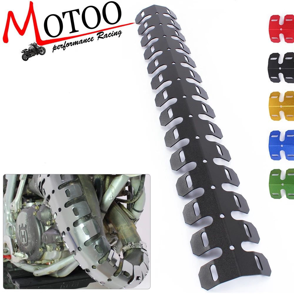 Motoo 61CM Universal Motorcycle Exhaust Muffler Pipe Leg Protector Heat Shield Coverin Exhaust