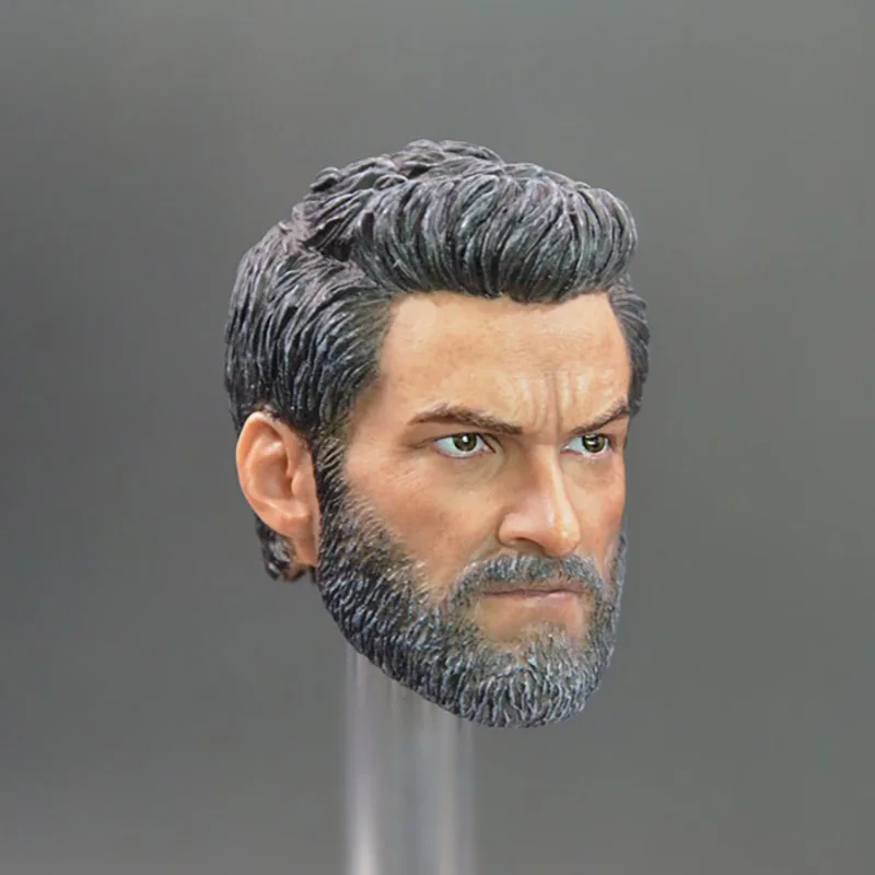 

1/6 Scale X-Men Origins: Wolverine Hugh Jackman Bearded Middle Age Version Head Sculpt Headplay for 12" Action Figure Body Toys