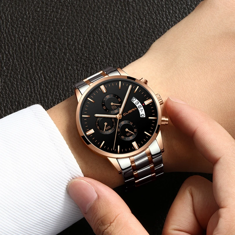 CUENA Men Quartz Watch Fashion Mens Watches Top Brand Luxury Waterproof Clock Stainless Steel Man Wristwatches Relogio Masculino CUENA Men Quartz Watch Fashion Mens Watches Top Brand Luxury Waterproof Clock Stainless Steel Man Wristwatches Relogio Masculino