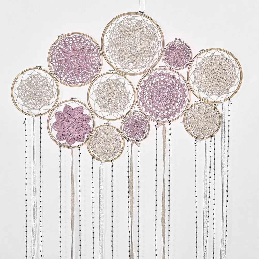 DIY украшение кулон большой Doily кружева Ловец снов набор свадебный фон Искусство
