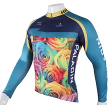 Новые розы мужские полиэстер синий дышащий с длинным рукавом велосипедная одежда Размер S до 6XL