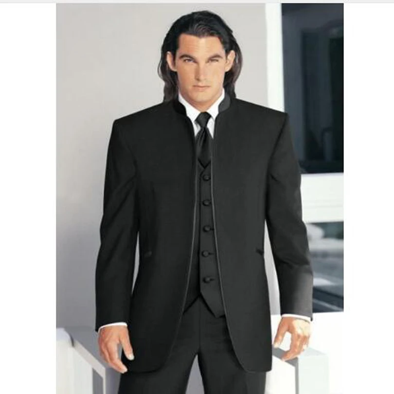Handsome Classic Custom Made Black Wedding Suits For Men