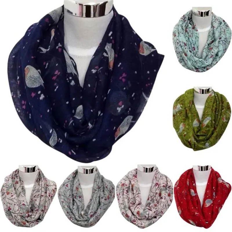 

2019 # FASHION Fashion Lady Womens Cute Bird Print Scarf Shawl Soft Scarves Winter Warm Y90930