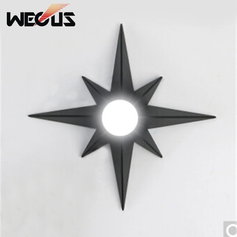 

Nordic creative eight-pointed star wall lamp modern personality decorative wall light bedside cafe restaurant lamp