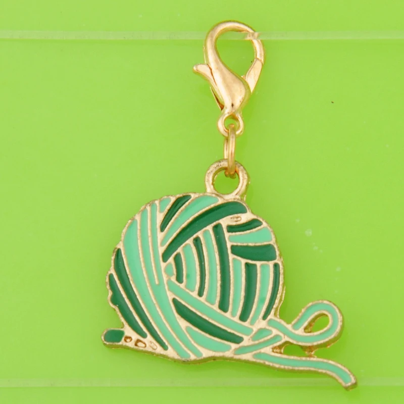 

DIY metal dangle enamel Wool ball Woollen yarn charms with clasp pendants for bracelet/necklace/earring jewelry making charm