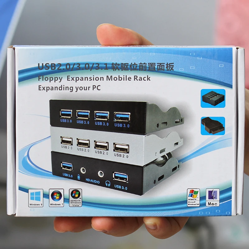 4 منفذ usb3.0 اللوحة الأمامية enpanding واجهة الكمبيوتر usb للكمبيوتر القرص المرن