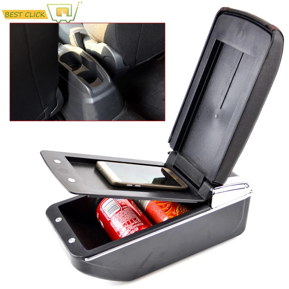 

Center Console Storage Box PU Leather Dual Layer Armrest Arm Rest Tray For Peugeot 301 C-Elysee 2012-On 2013 2014 2015 2016
