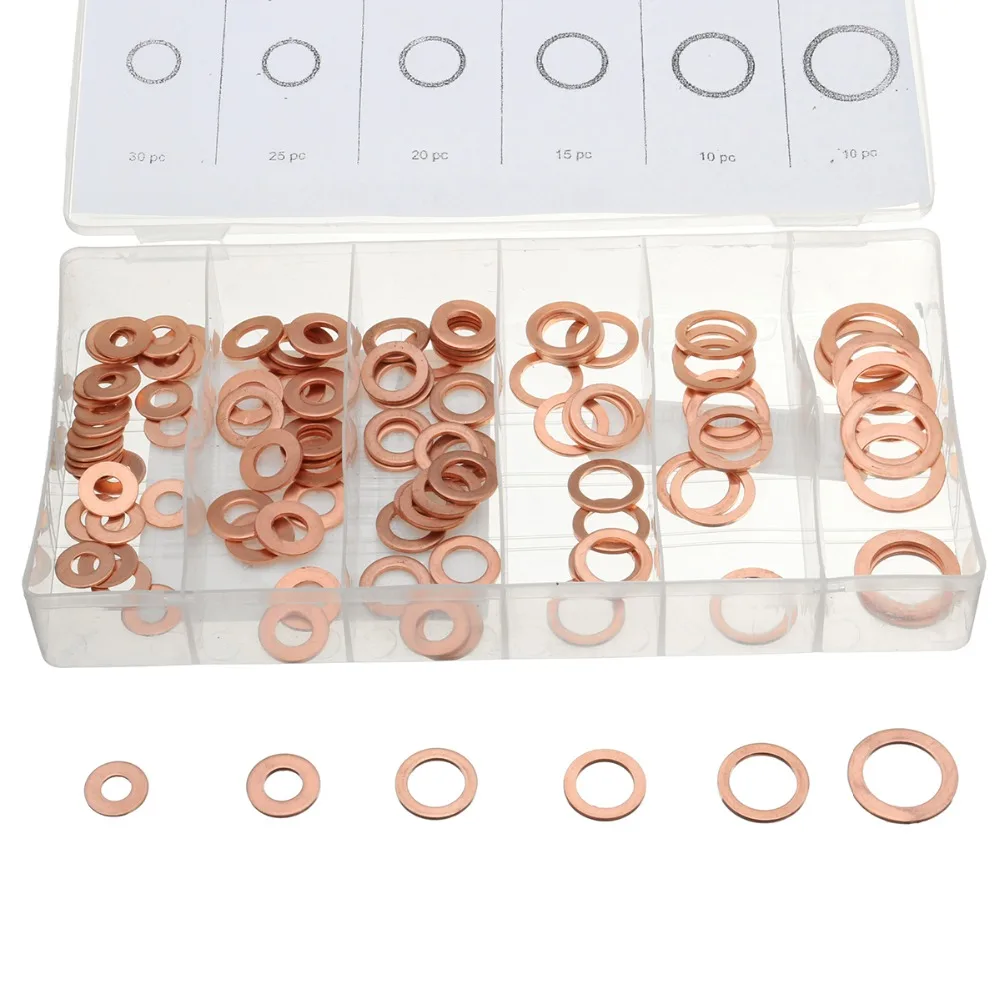 New high quality 110 piece SAE flat o ring copper washer Washer