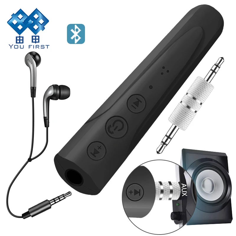 

YOU FIRST Earphone Headphone Bluetooth Receiver AUX 3.5mm Wireless Receiver Audio Car Bluetooth Earphone Handsfree With Mic