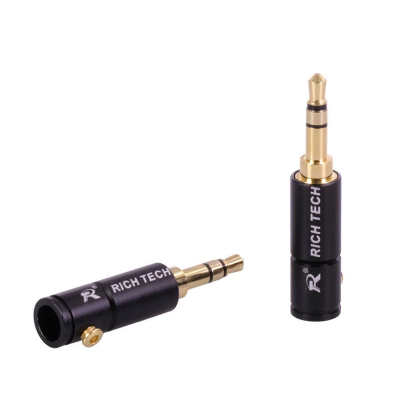 50pcs 3Pole Jack 3 5mm Connector 3 5mm Plug Audio Adapter Stereo Headset Dual Track Headphone With Screw