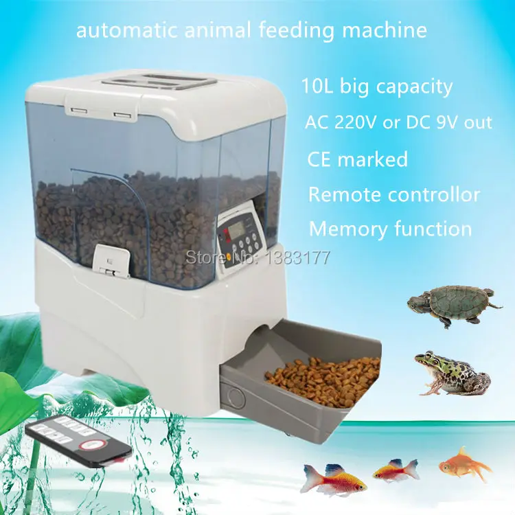 

18 free ship DC9V AC220V commercial Animal Husbandry Feeding Equipment with remote control automatic birds and fishes feeder