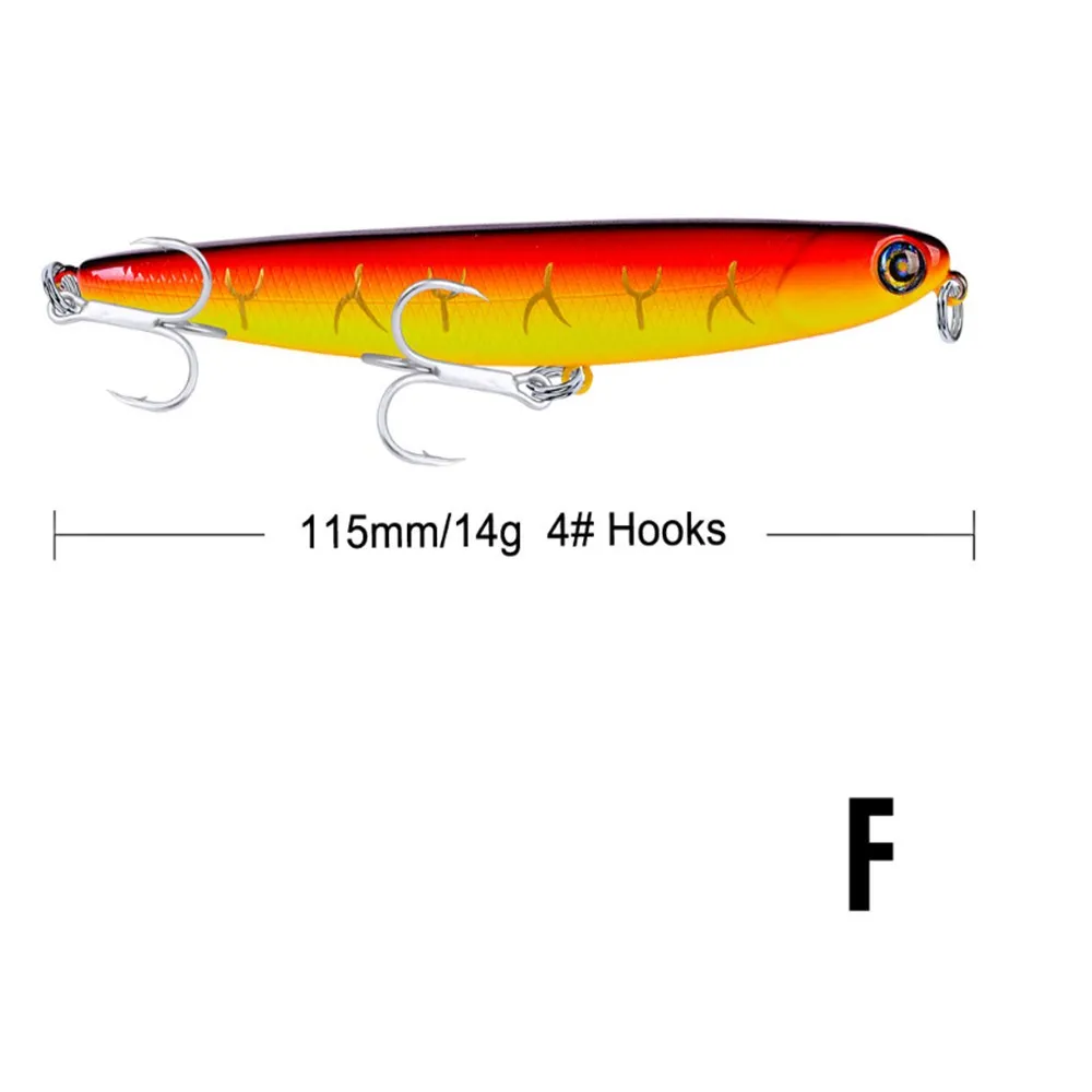 1 шт. карандаш жесткая приманка для рыбалки 115 мм 14 г Aritificial воблеры кренкбейт пластиковые приманки Щука карп приманки наживка Pesca Isca - Цвет: F